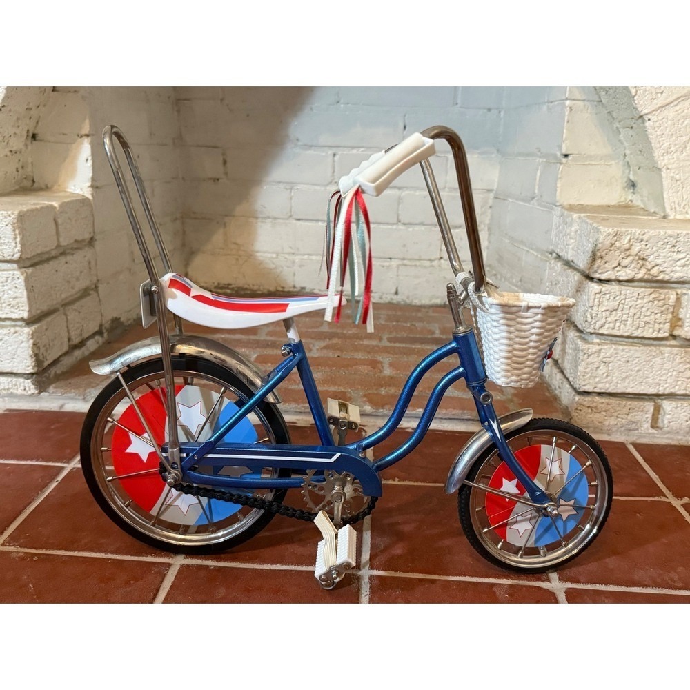 American Girl Julie Doll Bicycle Blue White Red with Basket EUCfor 18" Dolls